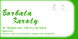 borbala karoly business card