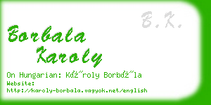 borbala karoly business card